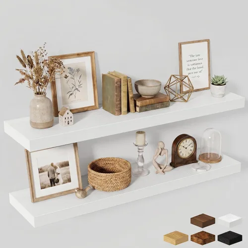 Miniatura 28 de Estantes flotantes de 48 pulgadas para pared, estante de chimenea de 10 pulgadas de profundidad, estantes flotantes de madera para pared, estantes