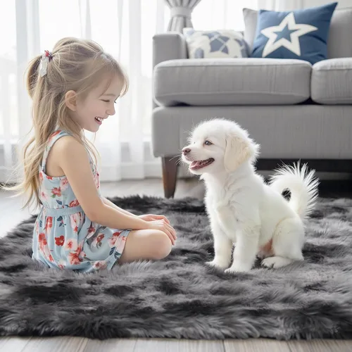 Miniatura 2 de Alfombras para sala de estar, de 5 x 8 pies, alfombras para sala de estar, alfombra grande de felpa suave, alfombras peludas para dormitorio, niños