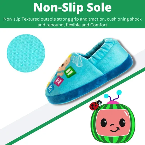 Miniatura 4 de Josmo Cocomelon - Pantuflas para niños y niñas, zapatos de casa para niños y niñas, pantuflas de felpa cálidas, zapatos de cocomelon (bebéniño)