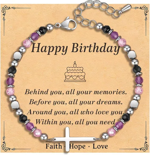 Miniatura 9 de Pulsera de cruz cristiana para mujeres y adolescentes, joyería de fe para aliviar la ansiedad, regalos de confirmación de Pascua, regalos de primera