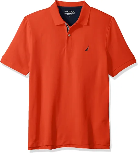 Miniatura 101 de Nautica playera polo clásica de mangas cortas, color sólido, para hombre