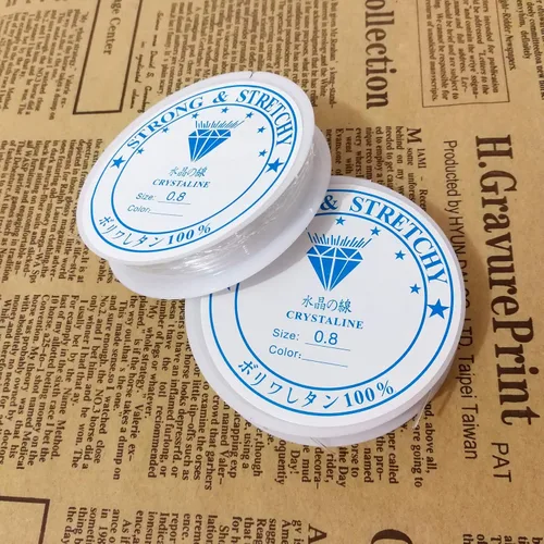 Miniatura 6 de Amaney - Cuerda elástica de 0.031 pulgadas, cuerda elástica de cristal para pulseras, cuentas y fabricación de joyas, color blanco