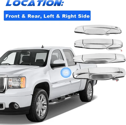 Miniatura 2 de Juego de 4 manijas exteriores para Chevy Silverado 1500 2500 Tahoe Suburban Avalanche GMC Sierra Yukon Cadillac Escalade 2007 2008 2009 2010 2011