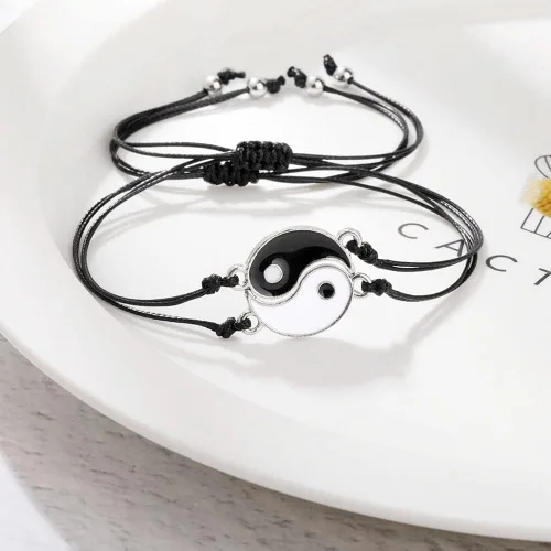 Miniatura 4 de Pulseras para parejas de mejores amigas, pulseras para 2 personas a juego con Yin Yang para él y ella, joyería para mejor amiga, amistad, relación
