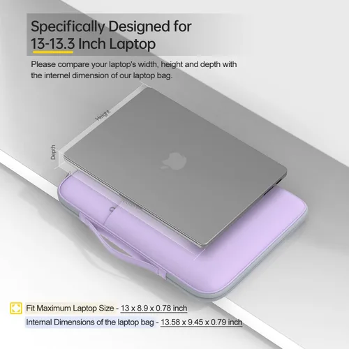 Miniatura 2 de Funda para laptop de 13 pulgadas para MacBook Air 2025 de 13 pulgadas M4 A3240, MacBook Air de 13.6 pulgadas M3 M2 A3113 A2681, bolsa de transporte