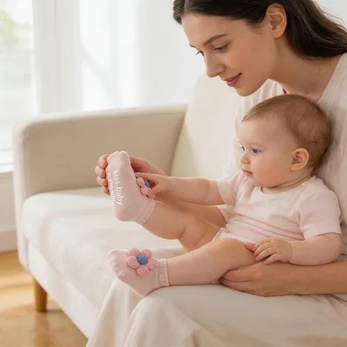 Miniatura 6 de Calcetines para bebé niña, calcetines de agarre para recién nacidos, calcetines prematuros, artículos esenciales para recién nacidos