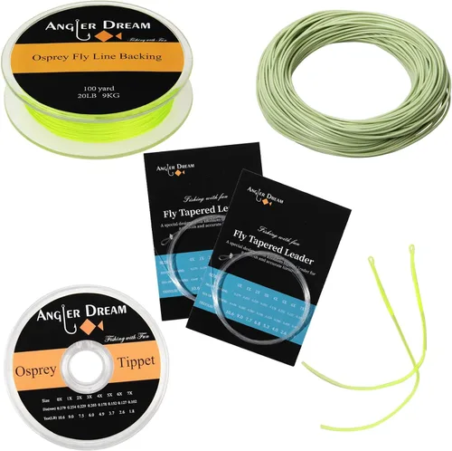 Miniatura 9 de AnglerDream WF - Kit de línea de pesca con mosca 1 2 3 4 5 6 7 8 9WT línea de pesca con mosca líder de línea de pesca con respaldo trenzado