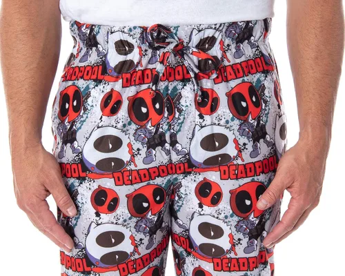 Miniatura 2 de Marvel Deadpool Heads Will Roll - Pantalones de pijama para hombre con estampado de personajes Chibi