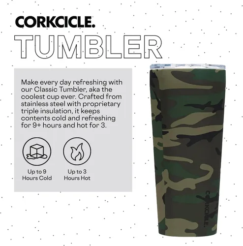 Miniatura 2 de Corkcicle - Taza de viaje, acero inoxidable con aislamiento Camuflaje del bosque