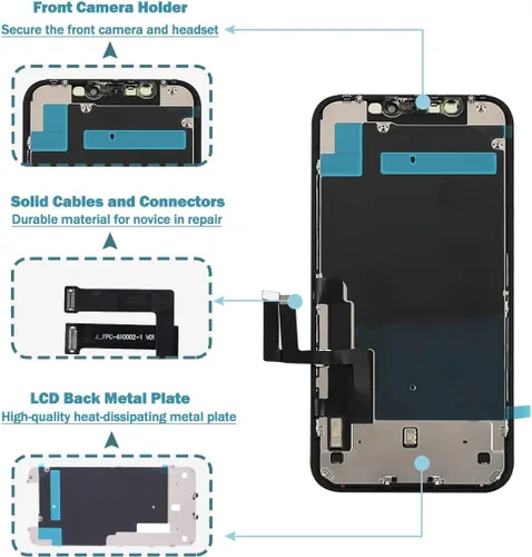 Miniatura 2 de Ayake Reemplazo de pantalla para iPhone 11, pantalla LCD de 6.1 pulgadas, Full HD y digitalizador táctil, color verdadero, identificación facial