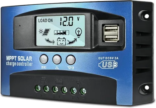 Miniatura 10 de Controlador de carga solar MPPT de 30 A, regulador de panel solar de seguimiento automático de 12 V/24 V con pantalla LCD, puerto USB dual, modos