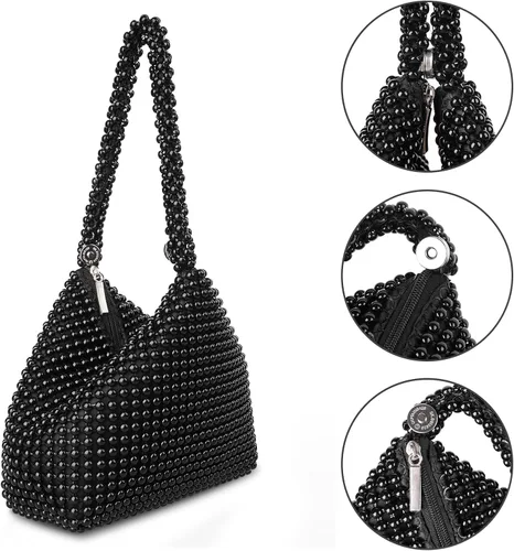 Miniatura 3 de Bolso de noche para mujer - Tamaño más grande mejorado, clutch de muñeca con diamantes de imitación completos brillantes para fiesta, boda, cita