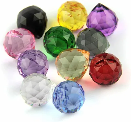 Miniatura 8 de Queenbox 10 colgantes colgantes de cristal de 0.591 in con agujero para lámpara de araña Feng Shui ventana, AB