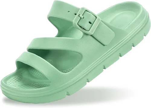 Miniatura 8 de PIMIO Sandalias de soporte de arco para mujer, deslizantes de recuperación para alivio de la fascitis plantar, antideslizantes, ligeras, con cojín