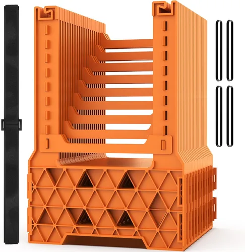 WELLUCK Soporte de manguera de alcantarillado RV de 10 pies, soporte de alcantarillado de RV naranja Blaze con diseño de altura ajustable, banda de