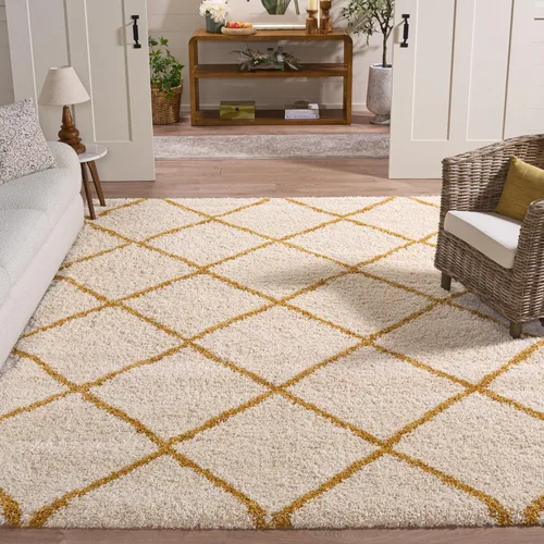 Miniatura 79 de SAFAVIEH - Alfombra de la colección Hudson Shag, diseño de enrejado moderno, no desprende pelusa y fácil de cuidar, 2 pulgadas de grosor, ideal
