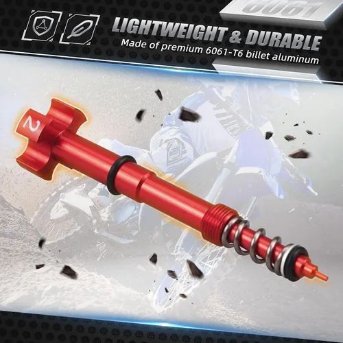Miniatura 6 de NICECNC Tornillo ajustador universal rojo de mezcla de aire/combustible Keihin FCR para motocicletas compatibles con Honda, Yamaha, Kawasaki