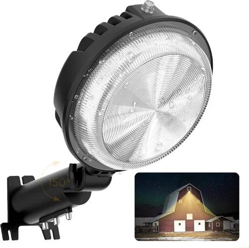 toberich Luz LED de granero, 150 W, 20000 lúmenes, luces de área de patio, iluminación al aire libre del atardecer al amanecer, con fotocélula de