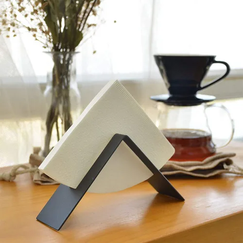 Miniatura 2 de 2 soportes para papel de filtro de café, de acero inoxidable, dispensador de papel de café, soporte para filtros #1, #2, #4, #6 (negro)