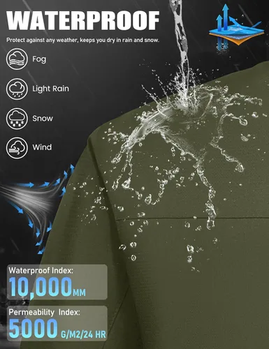 Miniatura 3 de MAGCOMSEN Chaqueta de invierno para hombre, chaqueta impermeable de esquí, nieve, abrigo de snowboard cálido con múltiples bolsillos