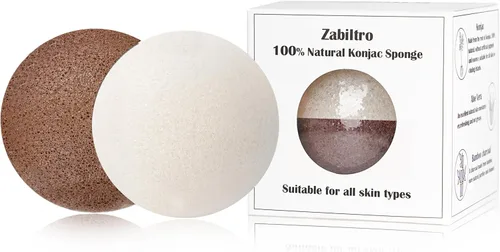 Esponjas faciales naturales de Konjac - Semicírculos - para una limpieza suave de la cara y exfoliación ecológica - Cuidado de la piel - Limpieza de