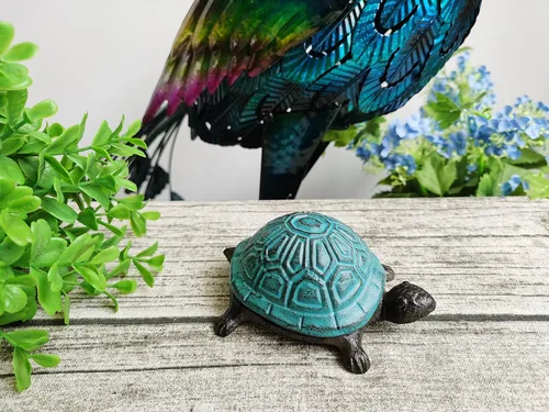 Miniatura 2 de BSTGIFTS - Ocultador de llaves de hierro fundido con forma de tortuga - Juego de llaves de repuesto y decoración de jardín - Caja de baratijas