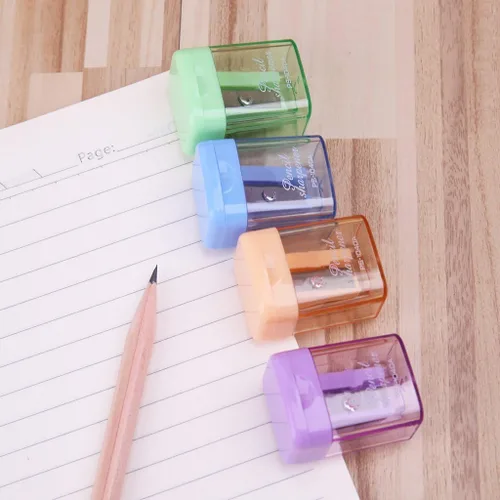 1 sacapuntas portátil de color aleatorio mini manual para estudiante oficina papelería sacapuntas