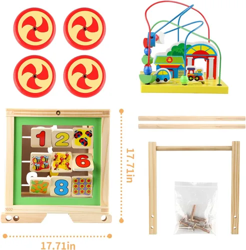 Miniatura 8 de Cubo de actividades de madera 6 en 1 Montessori Educativo Aprendizaje Juguetes Sensoriales para 1 Año de 12-18 Meses Niños Niñas Regalos de Primer