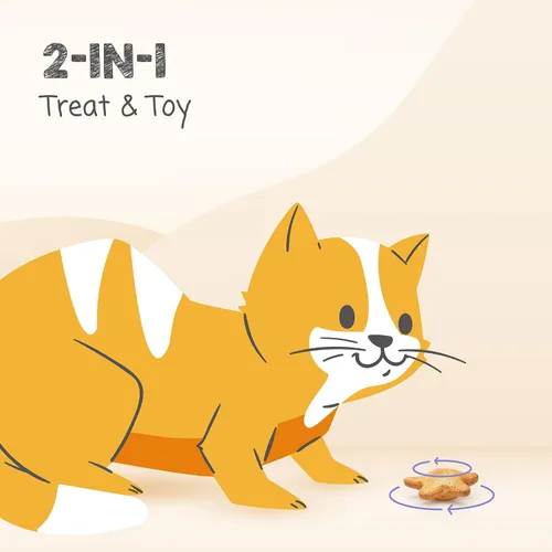 Miniatura 4 de MEOWEE! Starry Spinners - Golosina para gatos, 2.8 onzas, regalo 2 en 1 y juguete hecho con pollo real, hígado de pollo y hierba gatera, fomenta