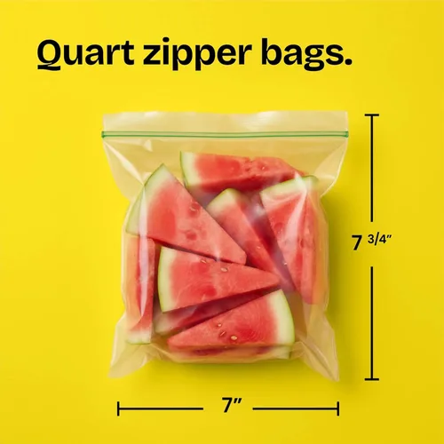Miniatura 3 de Glad Bolsas de plástico con cremallera para almacenamiento de alimentos, cuarto de galón, 50 unidades (el paquete puede variar)
