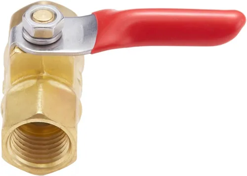 Miniatura 3 de 2 piezas de latón mini válvula de bola en línea interruptor de apagado, 1/4" NPT hembra x 1/4 pulgada NPT hembra accesorios de tubería, mango
