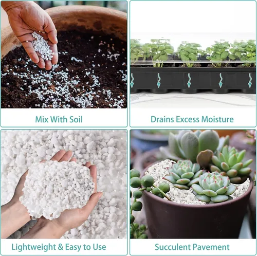 Miniatura 5 de Legigo 2 Cuartos de Perlita Hortícola Orgánica para Plantas de Interior - Aditivo Acondicionador Natural de Suelo Hortícola Mezcla para Mejorar