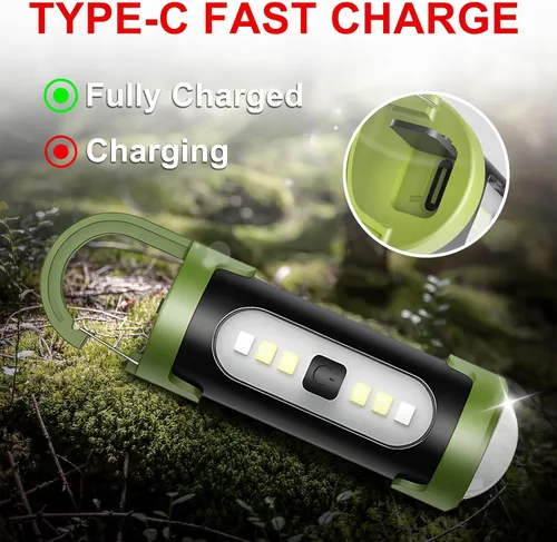 Miniatura 2 de Paquete de 5 linternas recargables de llavero, mini linternas EDC de alto lumen con 4 modos de luz, mini llavero LED linterna USB para camping