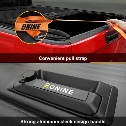 Miniatura 5 de ONINE Cubierta rígida retráctil Pull-Lock-Go para Ford Maverick 2022-2025 con caja de 4.6 pies (54.4 pulgadas), aluminio negro mate, compatible