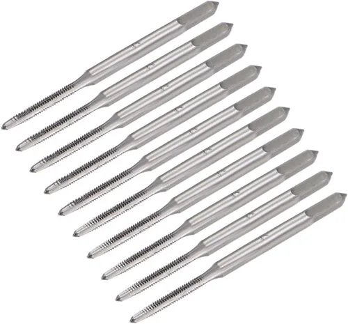 Miniatura 11 de uxcell Juego de 5 pares de roscado de mano métrica M1.6 Rosca 0.014 in paso cónico y enchufe Fresado Machos rectos Flautas de acero de alta velocidad