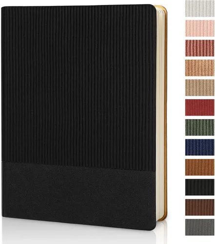 Miniatura 16 de Cuaderno con Líneas para Trabajo, Cuaderno de Notas con Rayas Universitarias 5.79"x8.27" A5 Cuero PU para Escritura Diaria 216 Páginas para Mujeres