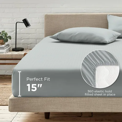 Miniatura 7 de Newise Grounding Sheets, 10% fibra de plata pura y 90% algodón orgánico, sábana bajera conductora para un mejor sueño, tamaño Queen de 60 x 80 x 15