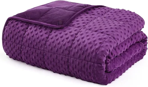 Miniatura 8 de L'AGRATY Manta con peso de 5 libras, para regazo, manta pequeña y portátil para adultos, refrescante, para viajar, relajarse y dormir, para todas