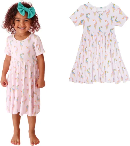 Miniatura 36 de Posh Peanut - Vestidos para niñas – Vestido suave para niña hecho con viscosa de bambú – Vestidos de otoño, primavera y verano para niñas