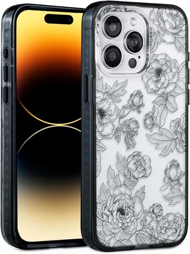 Miniatura 30 de SCORPIFY Funda para iPhone 15 Pro Max con diseño floral de Nemophila azul, bonita funda transparente para teléfono para mujeres y niñas