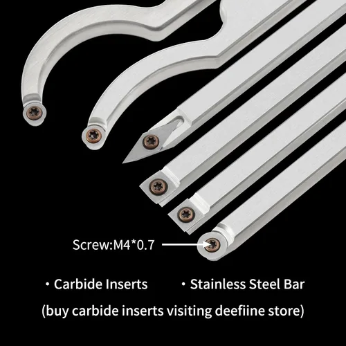 Miniatura 4 de Juego de herramientas de torneado de madera con punta de carburo de tamaño completo con mango de goma 6pcs Roughing and Finishing Swan Neck