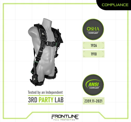 Miniatura 3 de Frontline 250VTB Elite™ Arnés estilo chaleco con hardware de aluminio y correas de suspensión trauma + OSHA y ANSI