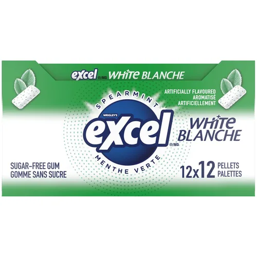 Miniatura 4 de Excel White Goma de mascar sin azúcar, menta verde, 12
