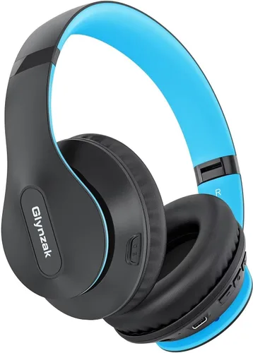 Auriculares Bluetooth inalámbricos con micrófono, cubren las orejas, 65H de tiempo de reproducción, auriculares estéreo HiFi con modos 6EQ, Azul