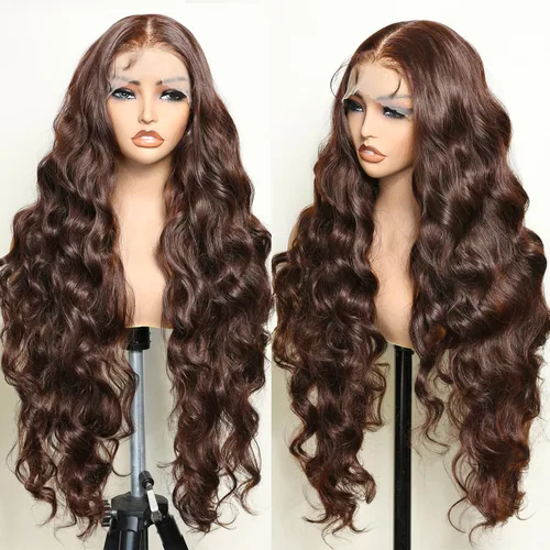 Miniatura 12 de SOKU Peluca negra de encaje frontal de 13 x 6 pulgadas, 32 pulgadas de largo, ligera, línea de cabello prearrancada con abuelitos, encaje suizo
