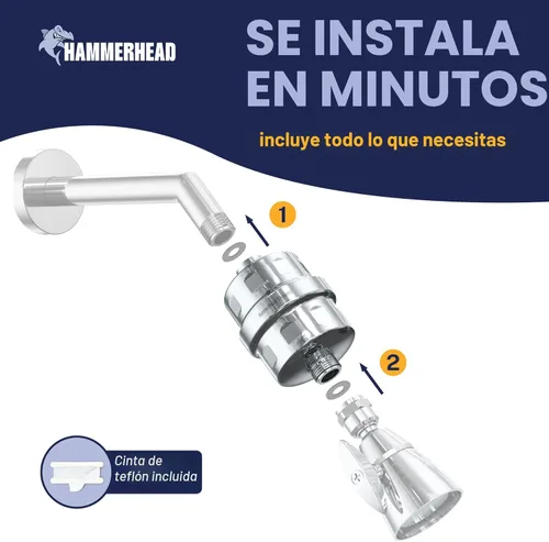 Miniatura 7 de HammerHead Showers KDF 55 - Filtro de ducha de metal sólido, filtros de ducha universales de alta presión para eliminar productos químicos tóxicos