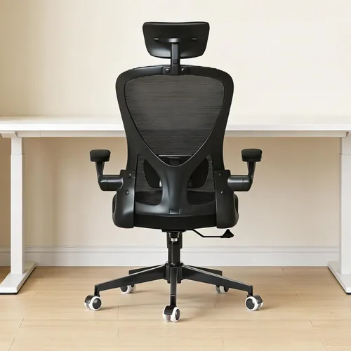 Miniatura 22 de Monhey Silla de oficina ergonómica con soporte lumbar, reposacabezas y brazos abatibles, altura ajustable, mecedora, giratoria, multiángulo de 90° a