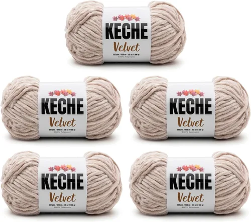 Miniatura 22 de Keche Hilo de terciopelo para ganchillo, manta de felpilla suave, voluminosa, hilo amigurumi, 3.53 oz (132 yardas), color azul bebé
