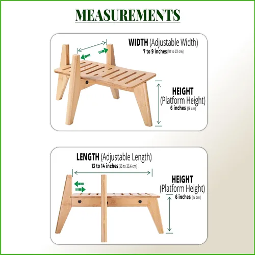 Miniatura 2 de Soporte para dispensadores de alimentos de agua para perros, adecuado para razas medianas, soporte de bambú para comederos automáticos elevados