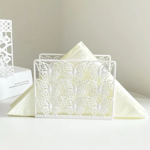 Miniatura 2 de Servilletero para mesa, marco de metal de mariposa, soporte de decoración de mesa de comedor, dispensador de servilletas ideal para mesas de cocina